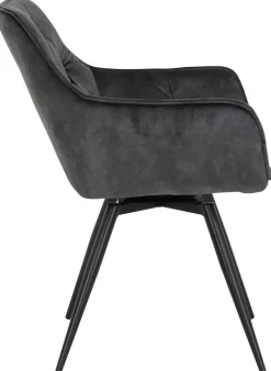 Stuhl Florentina 2er Set anthrazit Vintage Samtoptik B/H/T: ca. 49x84x63 cm