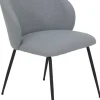 Stuhl Graz grau schwarz Microfaser Metall