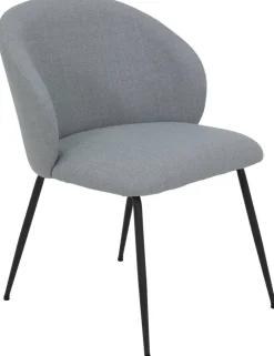 Stuhl Graz grau schwarz Microfaser Metall
