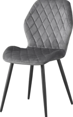 Stuhl Helena grau Samtoptik B/H/T: ca. 46x86,5x58 cm