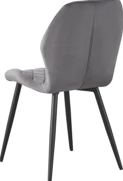 Stuhl Helena grau Samtoptik B/H/T: ca. 46x86,5x58 cm