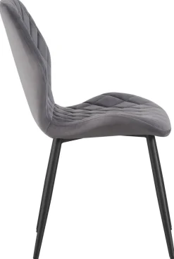 Stuhl Helena grau Samtoptik B/H/T: ca. 46x86,5x58 cm