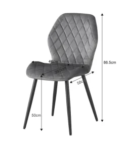 Stuhl Helena grau Samtoptik B/H/T: ca. 46x86,5x58 cm