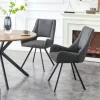 Stuhl HELEN, 2er Set anthrazit Stoff B/H/T: ca. 56x91x63 cm