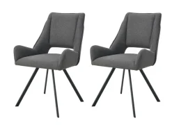 Stuhl HELEN, 2er Set anthrazit Stoff B/H/T: ca. 56x91x63 cm
