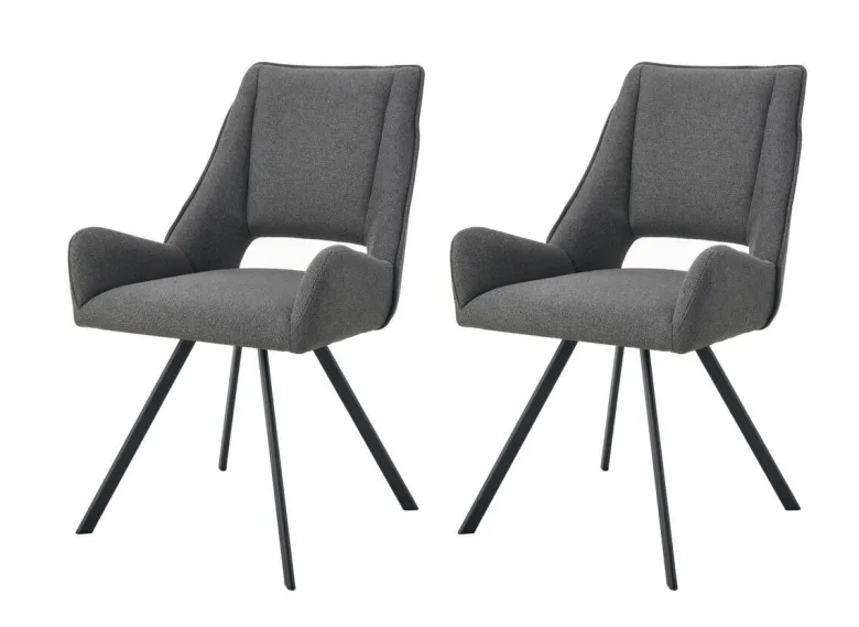 Stuhl HELEN, 2er Set anthrazit Stoff B/H/T: ca. 56x91x63 cm