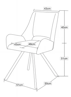 Stuhl HELEN, 2er Set anthrazit Stoff B/H/T: ca. 56x91x63 cm