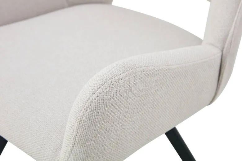 Stuhl HELEN, 2er Set creme Webstoff B/H/T: ca. 56x63x91 cm