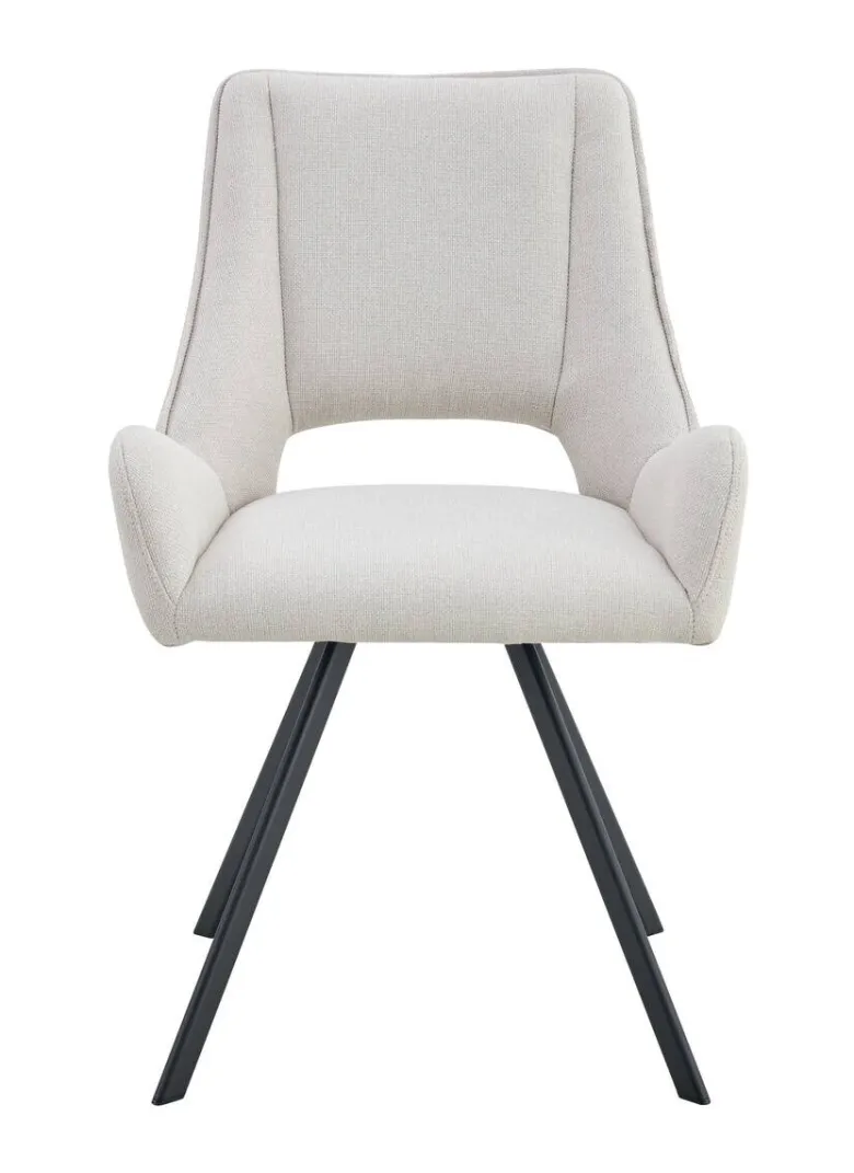 Stuhl HELEN, 2er Set creme Webstoff B/H/T: ca. 56x63x91 cm