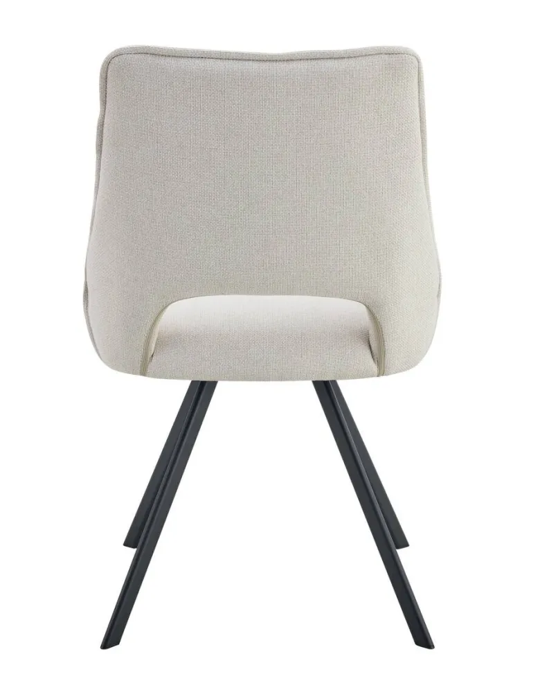Stuhl HELEN, 2er Set creme Webstoff B/H/T: ca. 56x63x91 cm