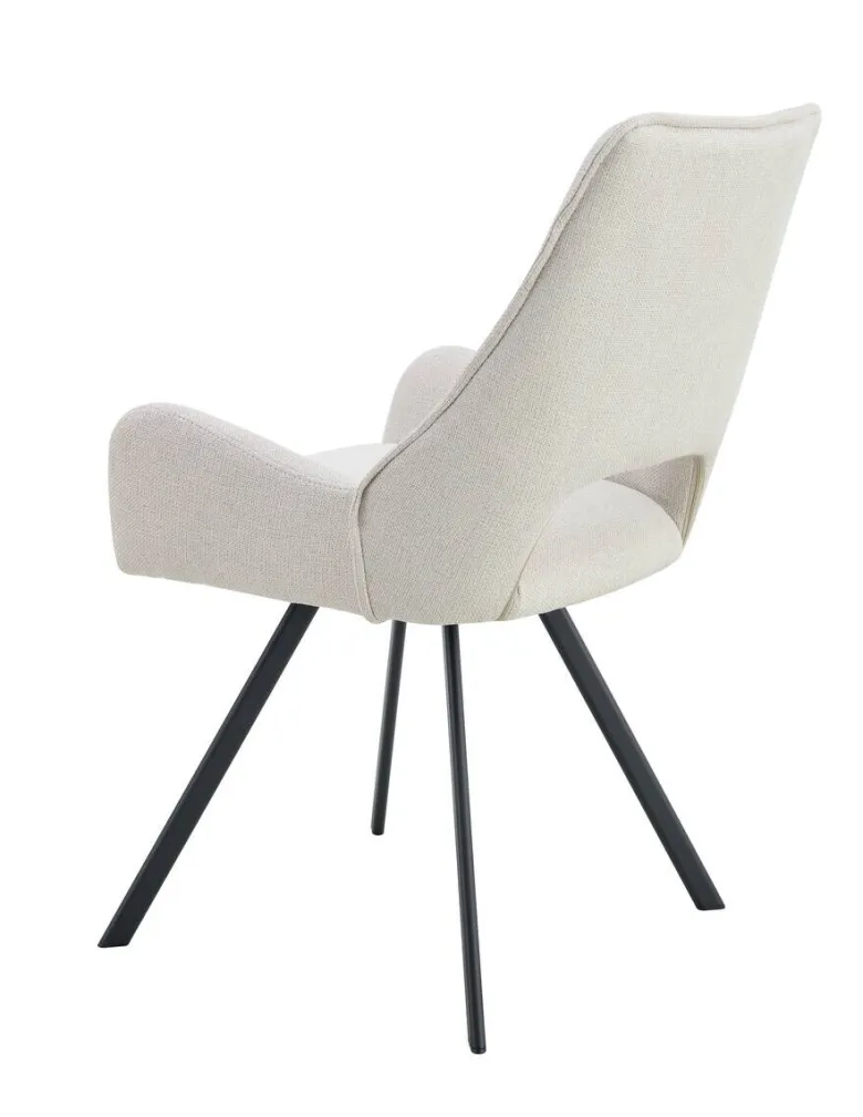 Stuhl HELEN, 2er Set creme Webstoff B/H/T: ca. 56x63x91 cm