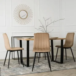 Stuhl IBIS beige Velourstoff B/H/T: ca. 43x90,5x50 cm