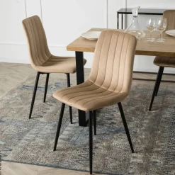 Stuhl IBIS beige Velourstoff B/H/T: ca. 43x90,5x50 cm