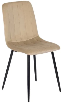 Stuhl IBIS beige Velourstoff B/H/T: ca. 43x90,5x50 cm
