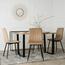 Stuhl IBIS beige Velourstoff B/H/T: ca. 43x90,5x50 cm