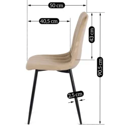 Stuhl IBIS beige Velourstoff B/H/T: ca. 43x90,5x50 cm
