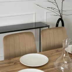 Stuhl IBIS beige Velourstoff B/H/T: ca. 43x90,5x50 cm