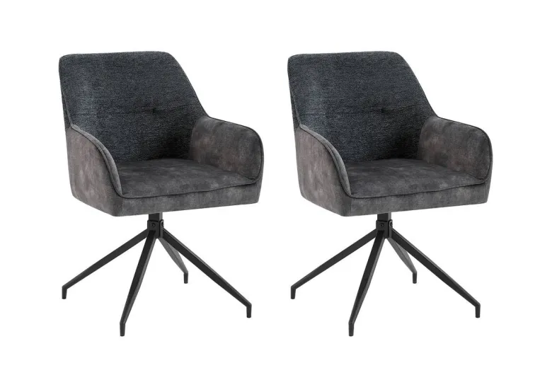 Stuhl JACKY 2er-Set anthrazit B/H/T: ca. 62x87x56 cm
