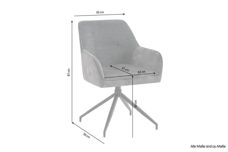 Stuhl JACKY 2er-Set anthrazit B/H/T: ca. 62x87x56 cm