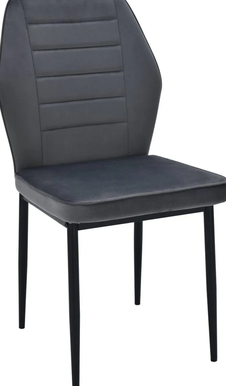 Stuhl Jimmy dunkelgrau Samtoptik B/H/T: ca. 42x87,5x57 cm