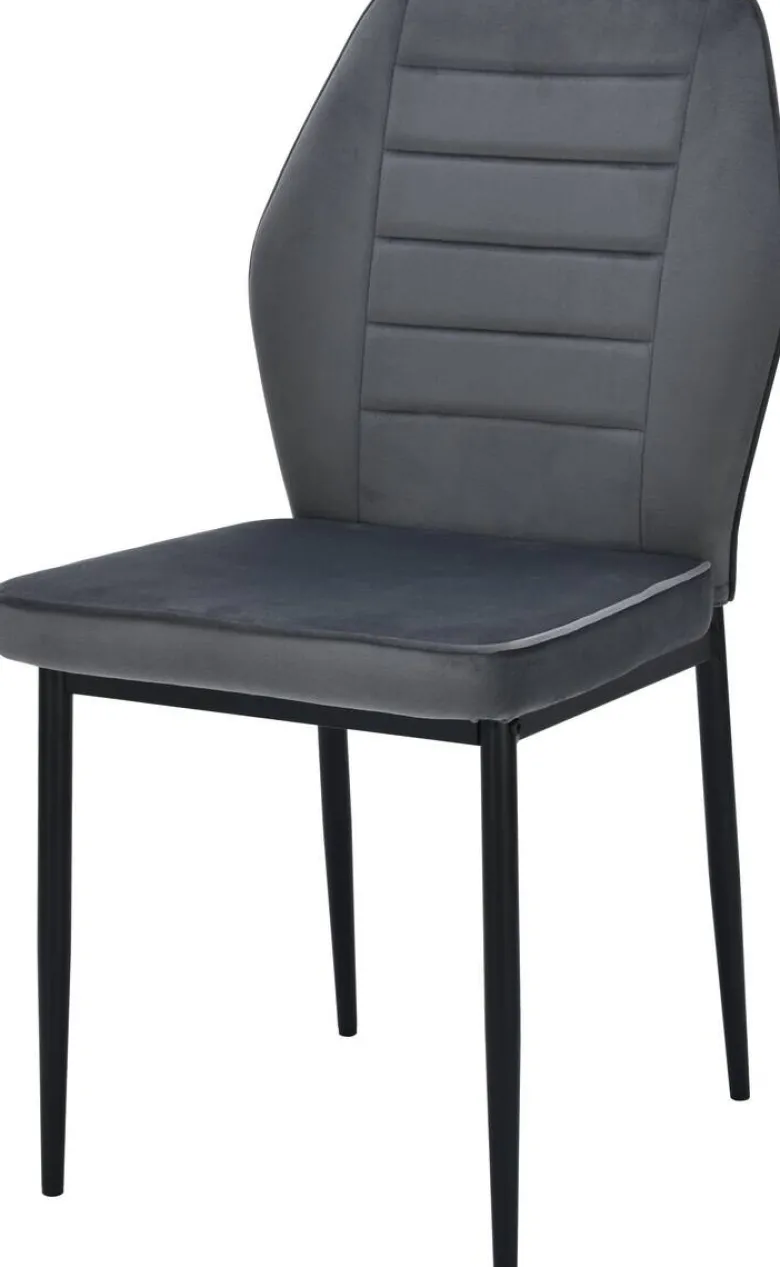 Stuhl Jimmy dunkelgrau Samtoptik B/H/T: ca. 42x87,5x57 cm