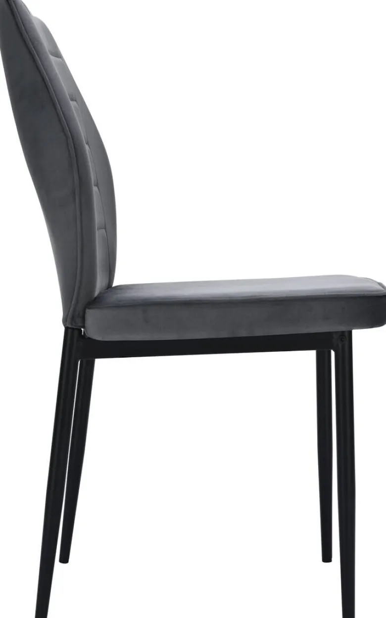 Stuhl Jimmy dunkelgrau Samtoptik B/H/T: ca. 42x87,5x57 cm