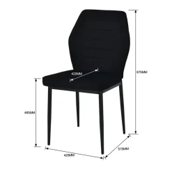 Stuhl Jimmy schwarz Samtoptik B/H/T: ca. 42x87,5x57 cm