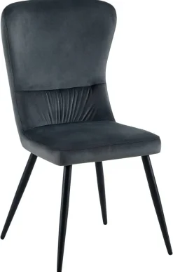 Stuhl Kate grau Samt B/H/T: ca. 60x94,5x51,5 cm