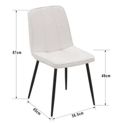 Stuhl KIM beige Webstoff B/H/T: ca. 45x87x58,5 cm