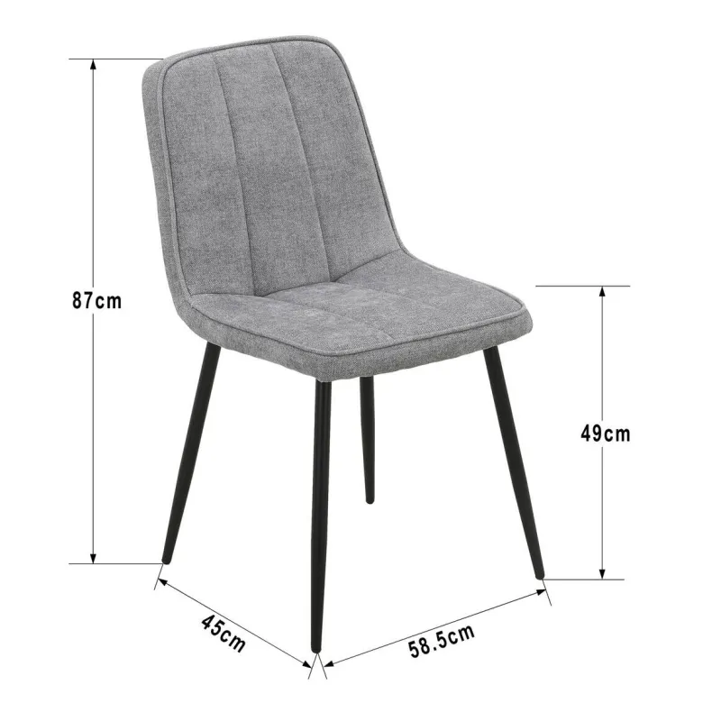 Stuhl KIM grau Webstoff B/H/T: ca. 45x87x58,5 cm