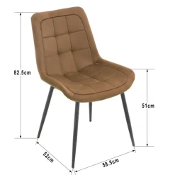 Stuhl KIRA braun Samtoptik B/H/T: ca. 59,5x82,5x49 cm