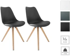 Stuhl KIRA 2er-Set schwarz Kunststoff B/H/T: ca. 48x86x55,5 cm
