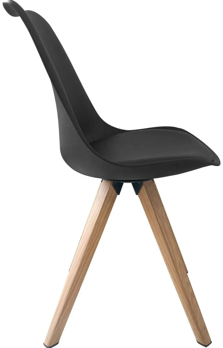 Stuhl KIRA 2er-Set schwarz Kunststoff B/H/T: ca. 48x86x55,5 cm