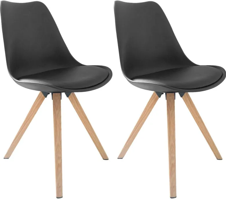 Stuhl KIRA 2er-Set schwarz Kunststoff B/H/T: ca. 48x86x55,5 cm