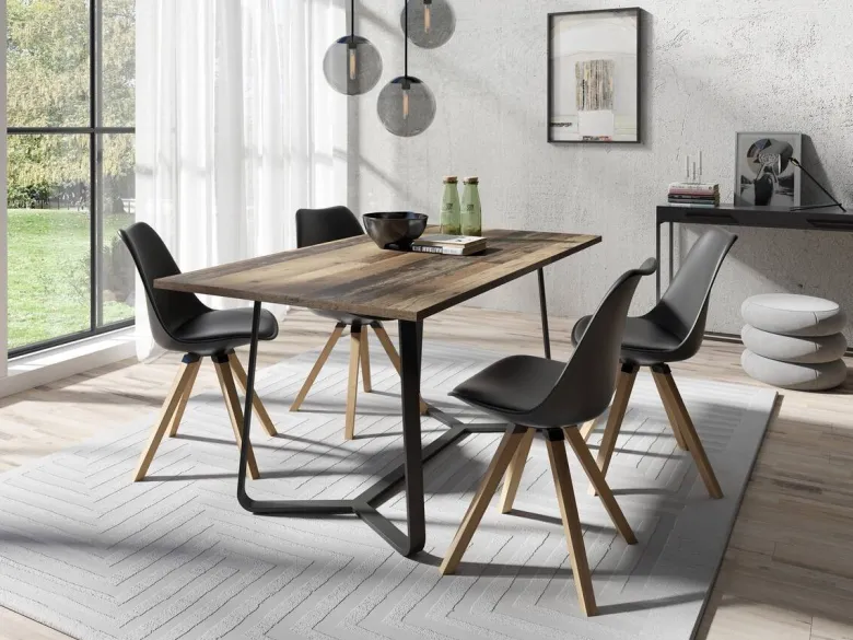 Stuhl KIRA 2er-Set schwarz Kunststoff B/H/T: ca. 48x86x55,5 cm