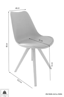 Stuhl KIRA 2er-Set schwarz Kunststoff B/H/T: ca. 48x86x55,5 cm