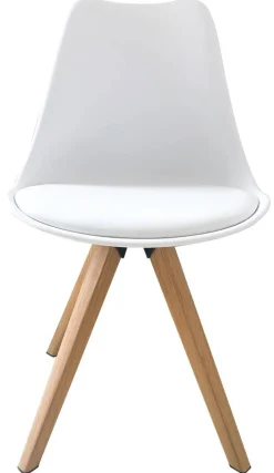 Stuhl KIRA 2er-Set weiß weiß Eiche Kunststoff Kunstleder Metall B/H/T: ca. 48x86x55,5 cm