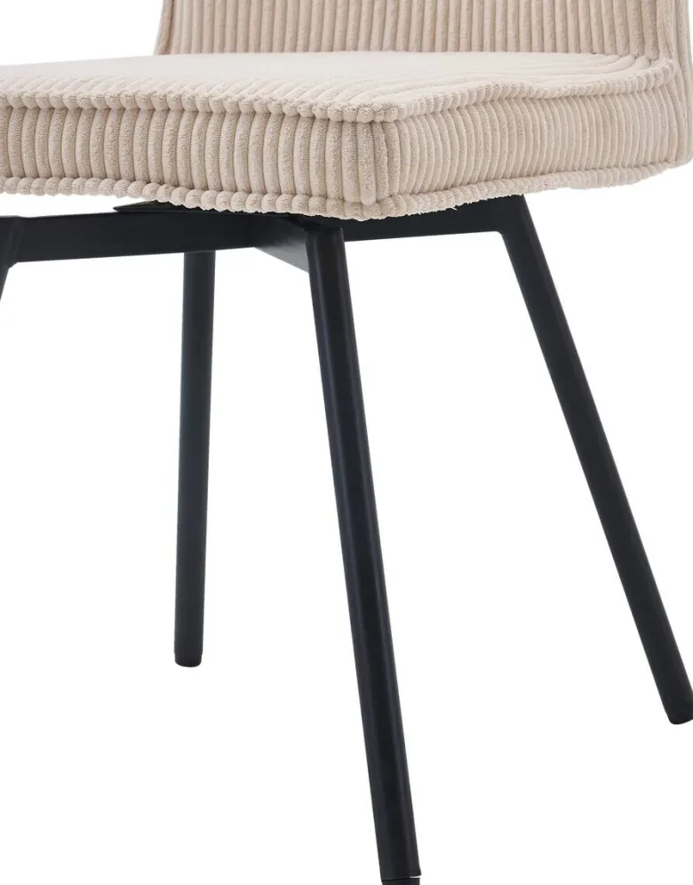 Stuhl Lara beige Kord B/H/T: ca. 47x89x58 cm