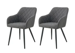 Stuhl LEA, 2er Set anthrazit Webstoff B/H/T: ca. 56x83x60 cm