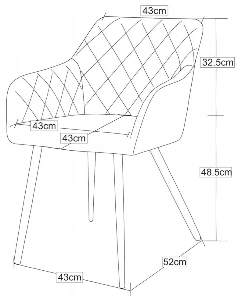 Stuhl LEA, 2er Set creme Webstoff B/H/T: ca. 56x83x60 cm
