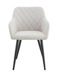Stuhl LEA, 2er Set creme Webstoff B/H/T: ca. 56x83x60 cm