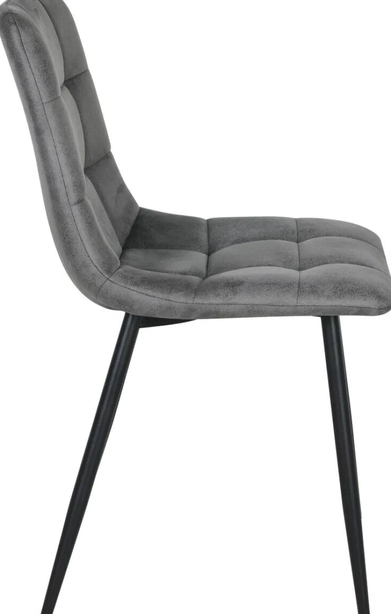 Stuhl Lech dunkelgrau Microfaser B/H/T: ca. 45x88x53,5 cm