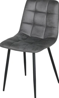 Stuhl Lech dunkelgrau Microfaser B/H/T: ca. 45x88x53,5 cm