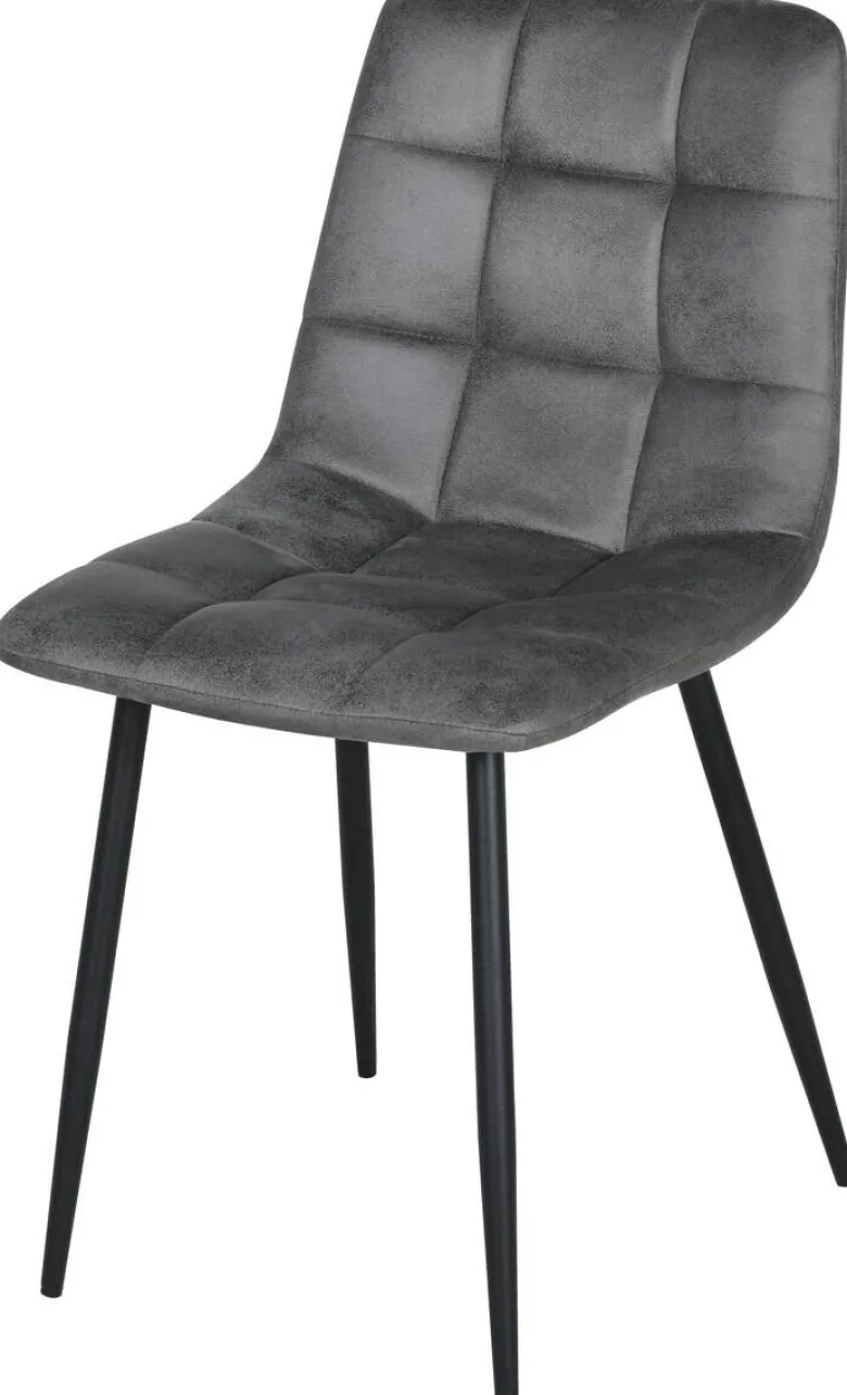 Stuhl Lech dunkelgrau Microfaser B/H/T: ca. 45x88x53,5 cm