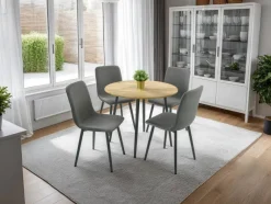 Stuhl Leipzig, 4er-Set anthrazit Microfaser B/H/T: ca. 44x92x54 cm