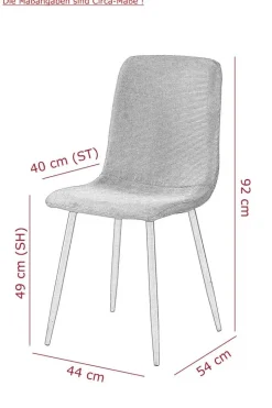 Stuhl Leipzig, 4er-Set anthrazit Microfaser B/H/T: ca. 44x92x54 cm