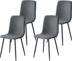 Stuhl Leipzig, 4er-Set anthrazit Microfaser B/H/T: ca. 44x92x54 cm
