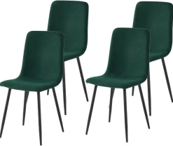 Stuhl Leipzig, 4er-Set moosgrün Microfaser B/H/T: ca. 44x92x54 cm