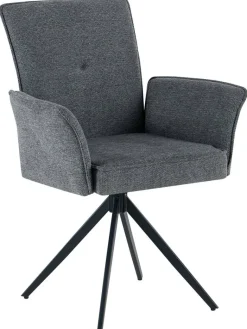Stuhl Lima grau Webstoff B/H/T: ca. 65x92x65 cm