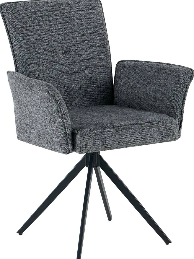 Stuhl Lima grau Webstoff B/H/T: ca. 65x92x65 cm
